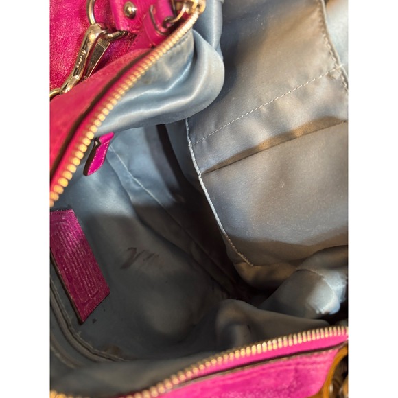 Coach Madison Lindsey Satchel Magenta Pink Leather Handbag 21222 - Picture 7 of 8